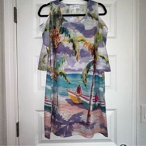 Ellen Negley Art & Sol Open Shoulder Cover Up Dress